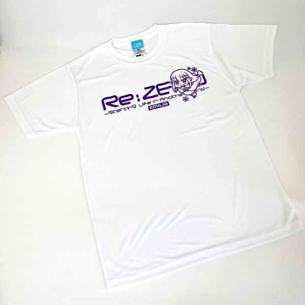 リゼロ エミリア re:ゼロから始める異世界生活エミリアドライtシャツデフォルメver. tシャツ ホワイト lサイズ