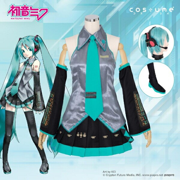 初音ミク コスチュームセット(M-L) コスプレ