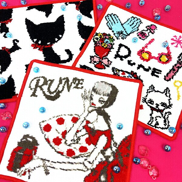 内藤ルネ アイテム シェニール織 ハンドタオル ハンカチ Rune 日本製