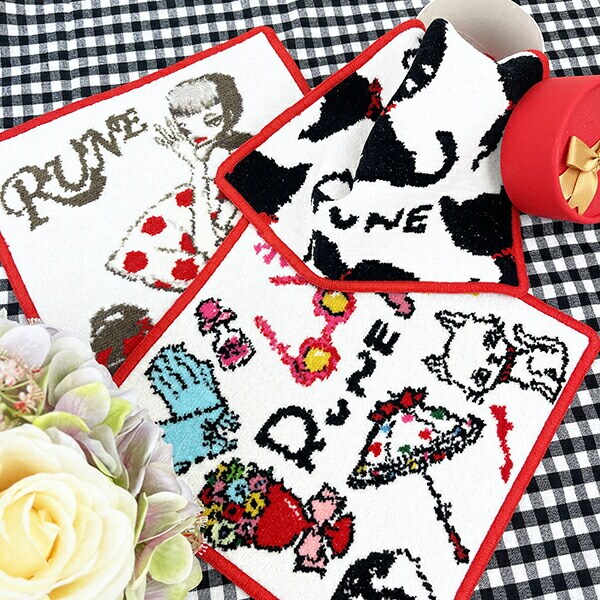 内藤ルネ アイテム シェニール織 ハンドタオル ハンカチ Rune 日本製