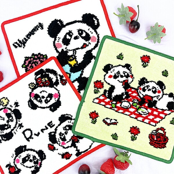 内藤ルネ ルネパンダ(yummy) シェニール織 ハンドタオル ハンカチ Rune 日本製