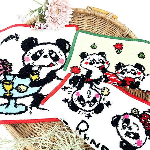 内藤ルネ ルネパンダ(yummy) シェニール織 ハンドタオル ハンカチ Rune 日本製