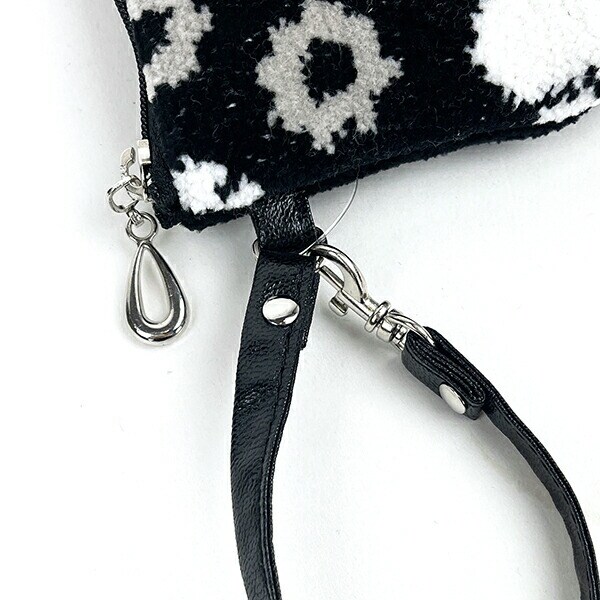 内藤ルネ ストラップポーチ小 ブラック 小物入れ 化粧品入れ