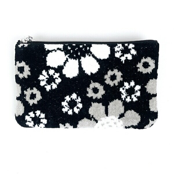 内藤ルネ フラットポーチ ブラック 小物入れ 化粧品入れ