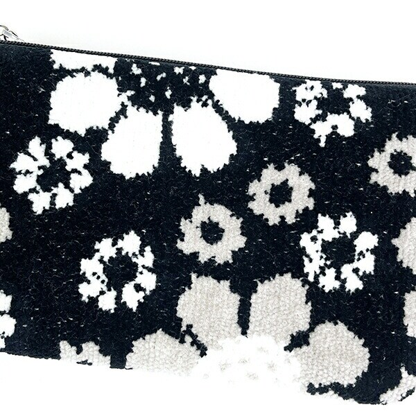 内藤ルネ フラットポーチ ブラック 小物入れ 化粧品入れ