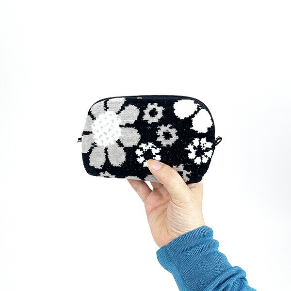 内藤ルネ ミニポーチ ブラック 小物入れ 化粧品入れ