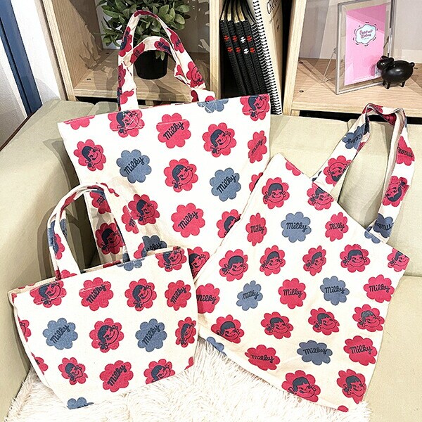 ペコちゃん ミルキー ミニトートバッグ (ナチュラル)