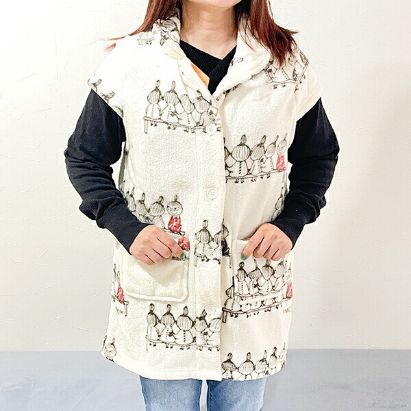 ムーミン リトルミイ シブリングズ 袖なしルームウエア アイボリー ブランケット MOOMIN