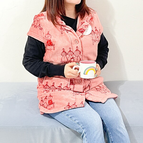 ムーミン リトルミイ シブリングズ 袖なしルームウエア オレンジ ブランケット MOOMIN