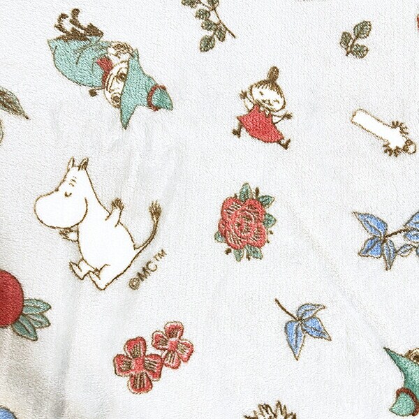 ムーミン フルーツガーデン ボア付3WAYケープ グレイ ブランケット MOOMIN