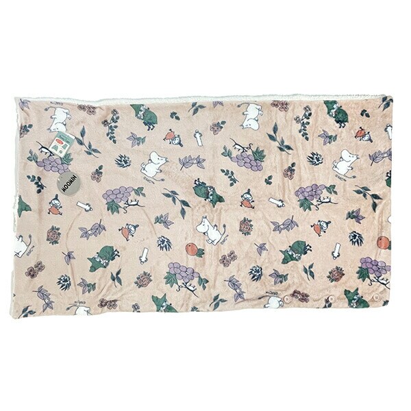 ムーミン フルーツガーデン ボア付3WAYケープ ピンク ブランケット MOOMIN