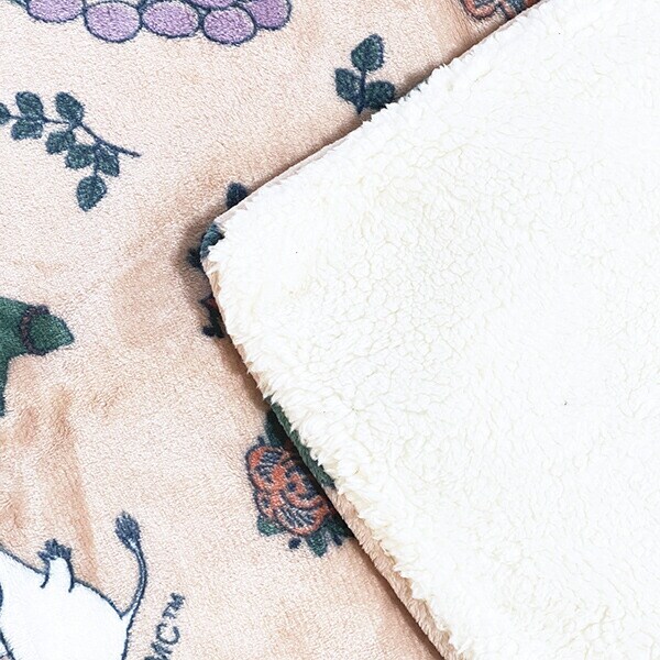 ムーミン フルーツガーデン ボア付3WAYケープ ピンク ブランケット MOOMIN