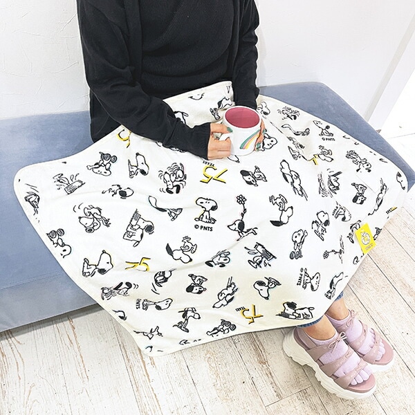 スヌーピー セブンティファイヴ ウォームクロス(S) アイボリー ひざ掛け ブランケット PEANUTS 75th SNOOPY