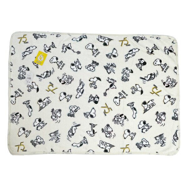 スヌーピー セブンティファイヴ ウォームクロス(S) アイボリー ひざ掛け ブランケット PEANUTS 75th SNOOPY