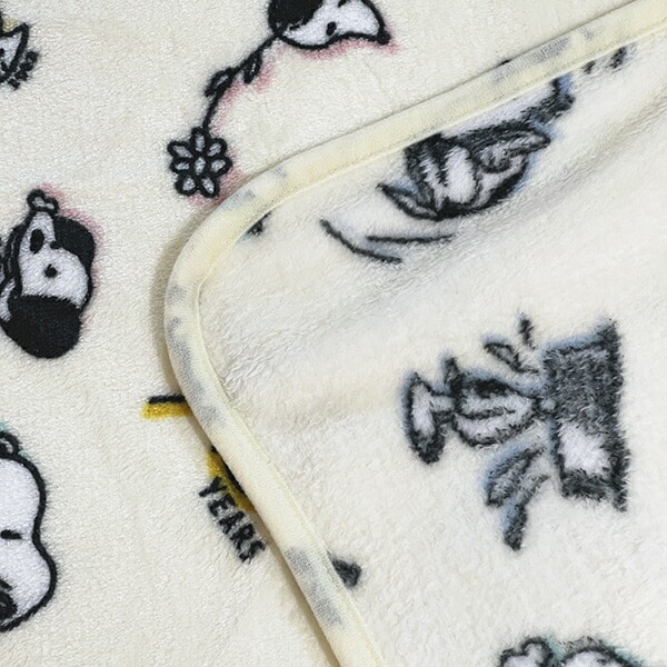 スヌーピー セブンティファイヴ ウォームクロス(S) アイボリー ひざ掛け ブランケット PEANUTS 75th SNOOPY