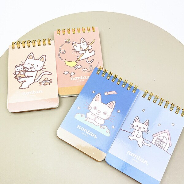 ノンタン ぱっぱらぱなし A7 リングメモ ライトピンク 文具 eHONTOMO