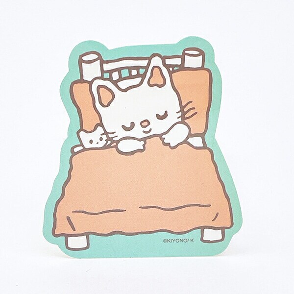 ノンタン おやすみなさい ダイカットステッカー  ライトブルー eHONTOMO