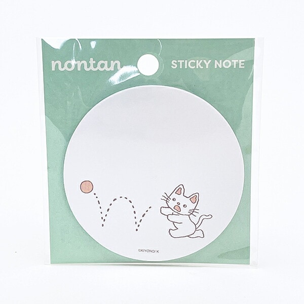 ノンタン ボールまてまてまて 丸型付箋 ライトブルー 文具 eHONTOMO