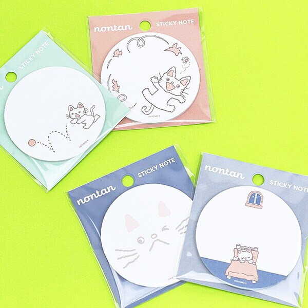 ノンタン おやすみなさい 丸型付箋 文具 eHONTOMO
