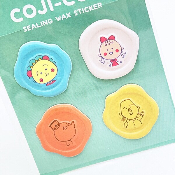 コジコジ ペロちゃん やかん君 カメ吉 シーリングスタンプ風シール 文具