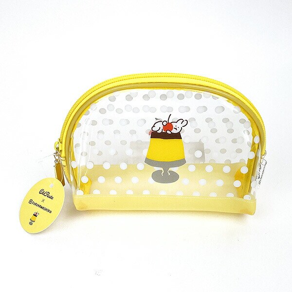 OldResta(オールドリスタ)×FURUKAWASHIKO お菓子などうぶつ工房 シェル型クリアポーチ プリン