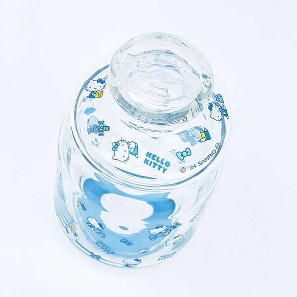 サンリオ ハローキティ ガラスキャニスター (水色) 日本製 Sanrio