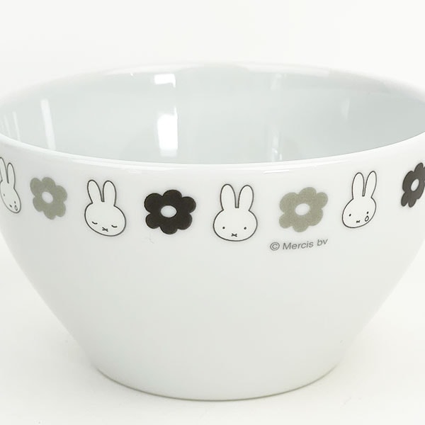 ミッフィー miffy フラワーポップシリーズ ボウルモノクロ柄 キッチン 食器 日本製