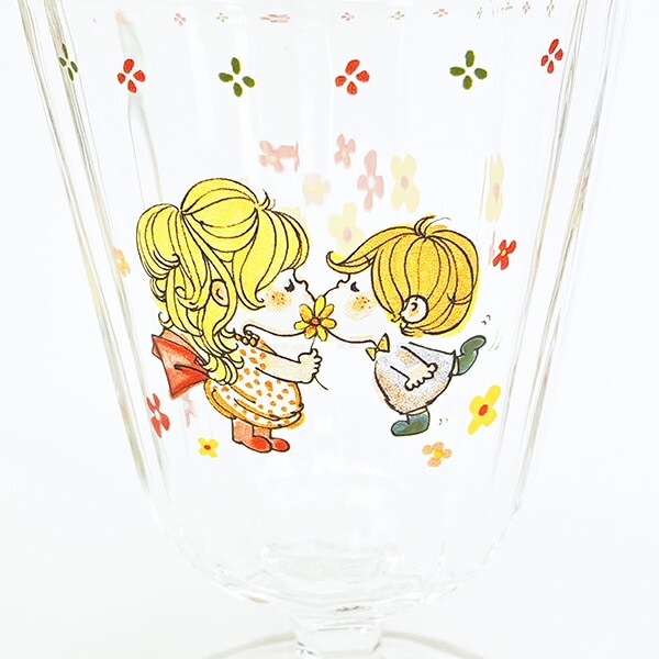 水森亜土 カップル 脚付きグラス  コップ 日本製