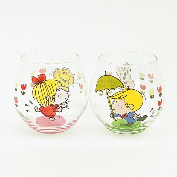 水森亜土 男の子 丸グラス  コップ 日本製