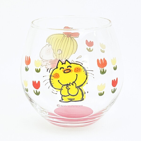 水森亜土 女の子 丸グラス コップ 日本製
