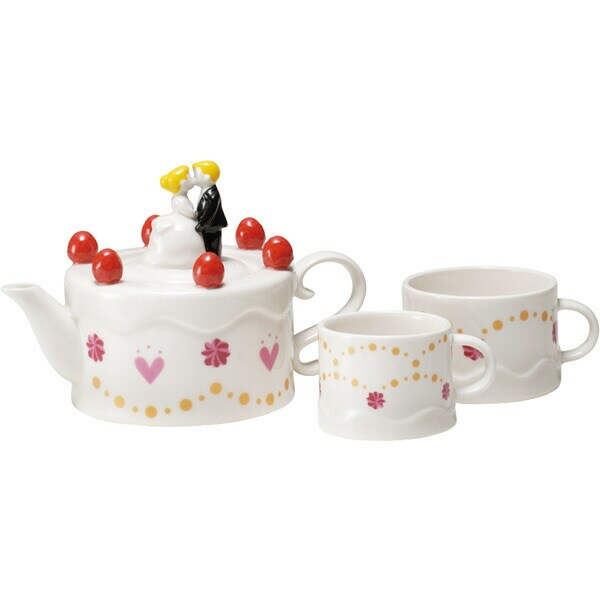 ティーセット  ハッピーウエディング ティーフォーツー （2人用ティーセット/ポット・カップ・茶こし）