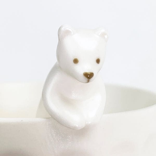 フィギュア付き茶碗 WHITE ZOO シロクマ 食器 茶碗 ボウル 白