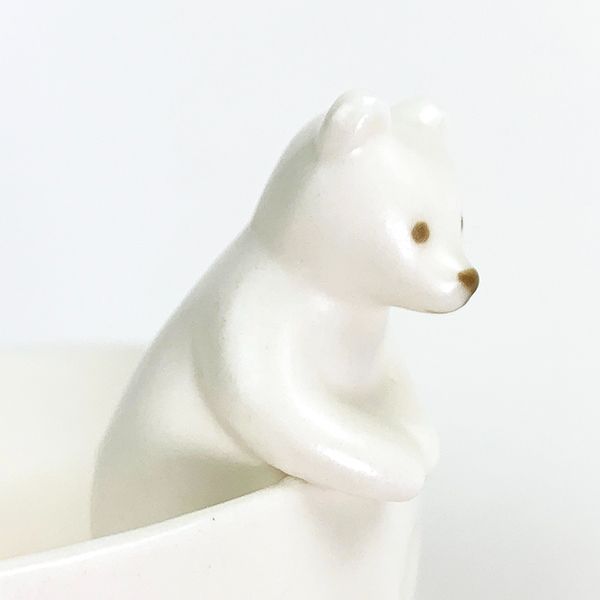 フィギュア付き茶碗 WHITE ZOO シロクマ 食器 茶碗 ボウル 白