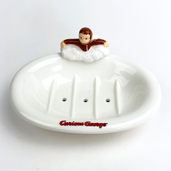 ｃｕｒｉｏｕｓｇｅｏｒｇｅ おさるのジョージ ソープディッシュ 石鹸置き 陶器 ジョージ ホワイト グッズ