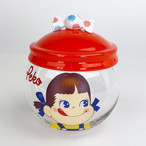 PEKO ペコちゃん Peko キャンディポット お菓子入れ キッチン 食器 ガラスポット ポット 飴 キャンディ ホワイト グッズ