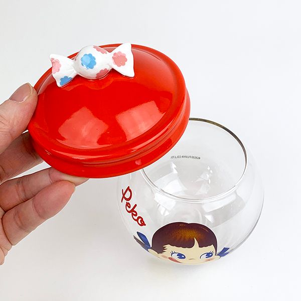 PEKO ペコちゃん Peko キャンディポット お菓子入れ キッチン 食器 ガラスポット ポット 飴 キャンディ ホワイト グッズ