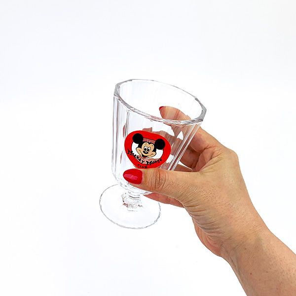 ディズニー100周年 脚付きグラス ミッキーレトロポップ Disney ガラスコップ 日本製