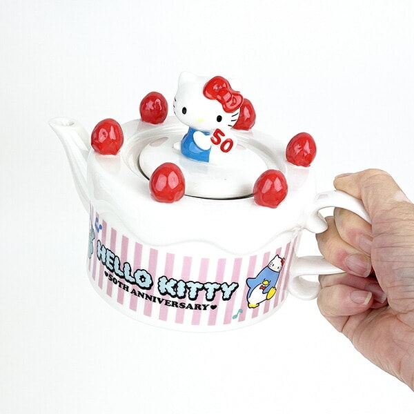 サンリオ  50th ANNIVERSARY ハローキティ ケーキ型ティーセット 食器 コップ Sanrio