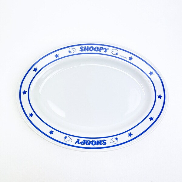 スヌーピー 楕円プレート ブルー ダイナー 食器 日本製 SNOOPY