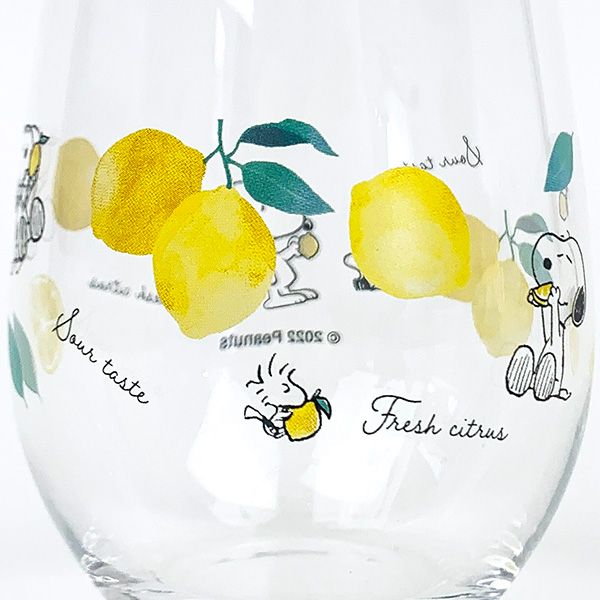 スヌーピー まるグラス レモン ガラスコップ　  コップ  日本製・マリモクラフト