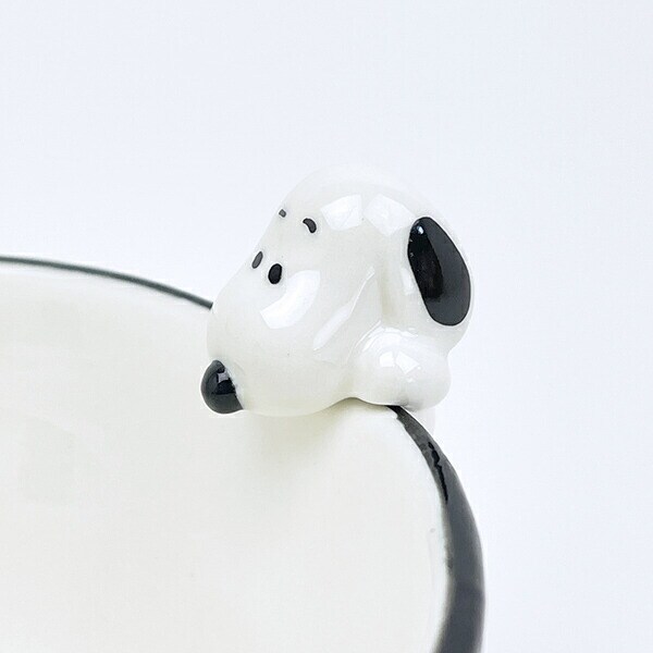 スヌーピー フィギュア付き茶碗 ブラック 食器 SNOOPY