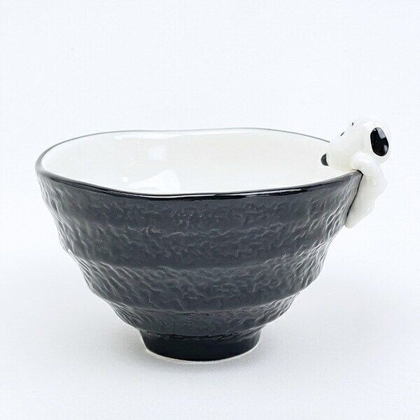 スヌーピー フィギュア付き茶碗 ブラック 食器 SNOOPY