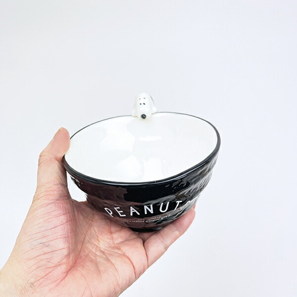 スヌーピー フィギュア付き茶碗 ブラック 食器 SNOOPY
