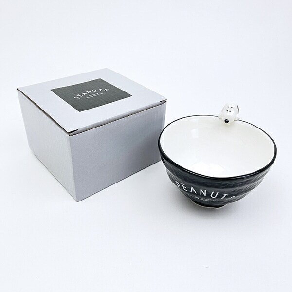 スヌーピー フィギュア付き茶碗 ブラック 食器 SNOOPY