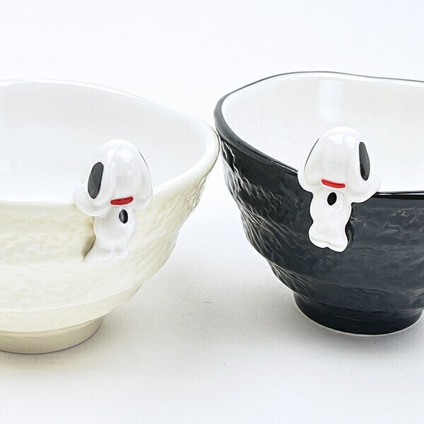 スヌーピー フィギュア付き茶碗 ブラック 食器 SNOOPY