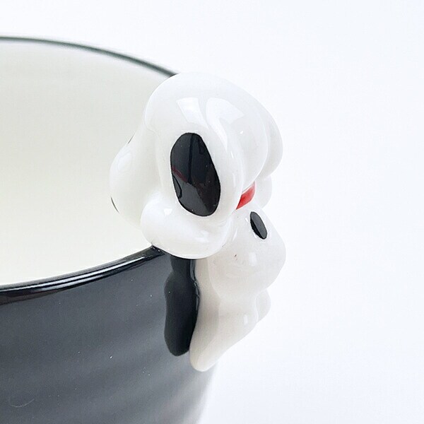 スヌーピー フィギュア付き湯飲み ブラック コップ SNOOPY