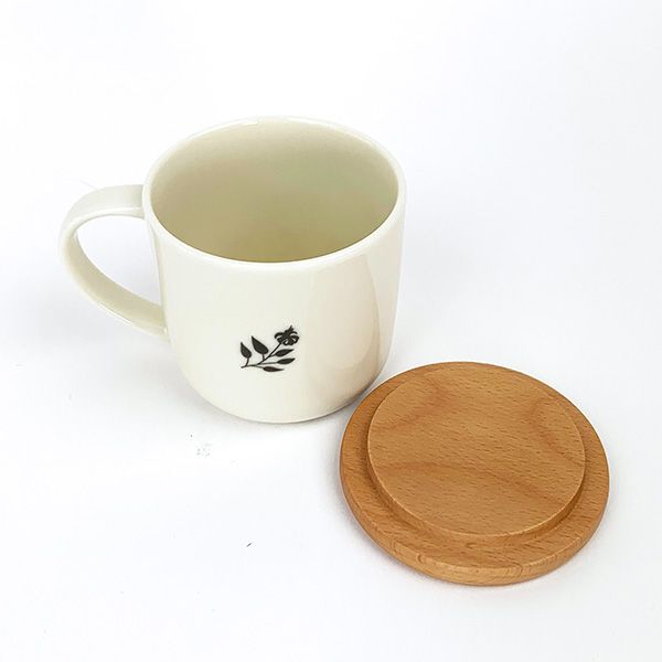 ディズニー Disney 木製コースター付きマグカップ 白ウサギ ホワイト   日本製