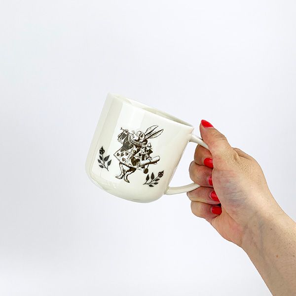 ディズニー Disney 木製コースター付きマグカップ 白ウサギ ホワイト   日本製