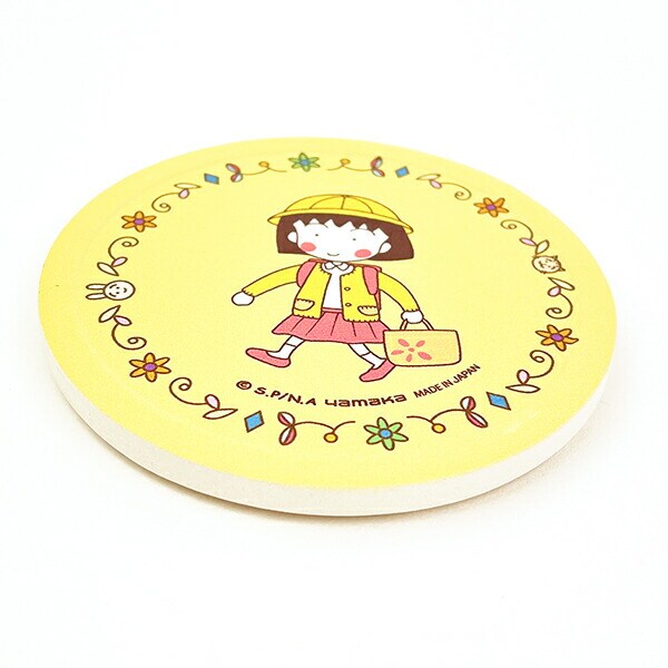 ちびまる子ちゃん 90's Chibi Maruko Chan 吸水タイルコースター (イエロー) キッチン 日本製