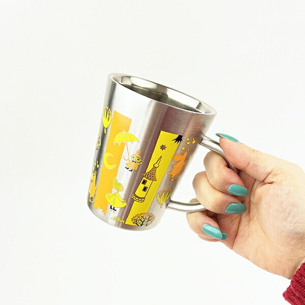 ムーミン 80th  二重マグカップ (オレンジ) コップ  日本製